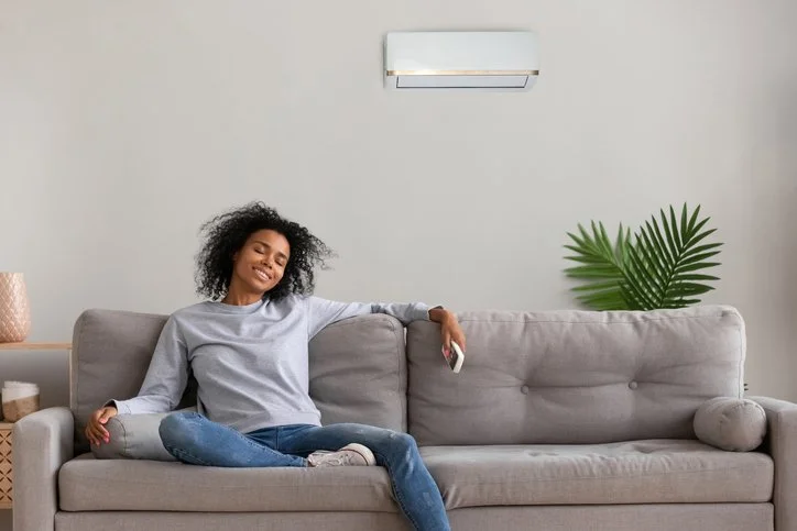 ductless mini-split unit mounted on wall